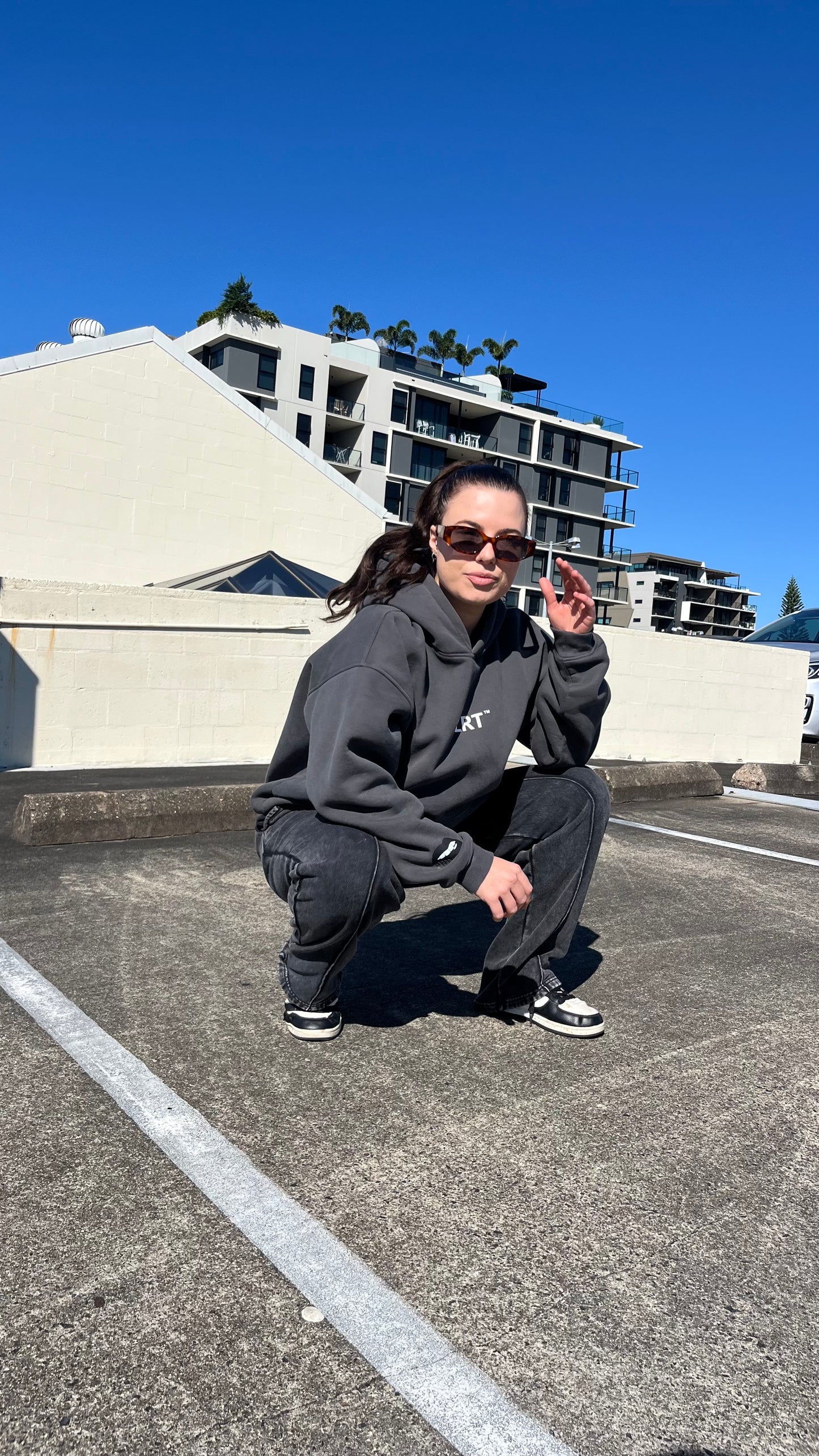 FLRT Original Oversized Hoodie - Washed Black