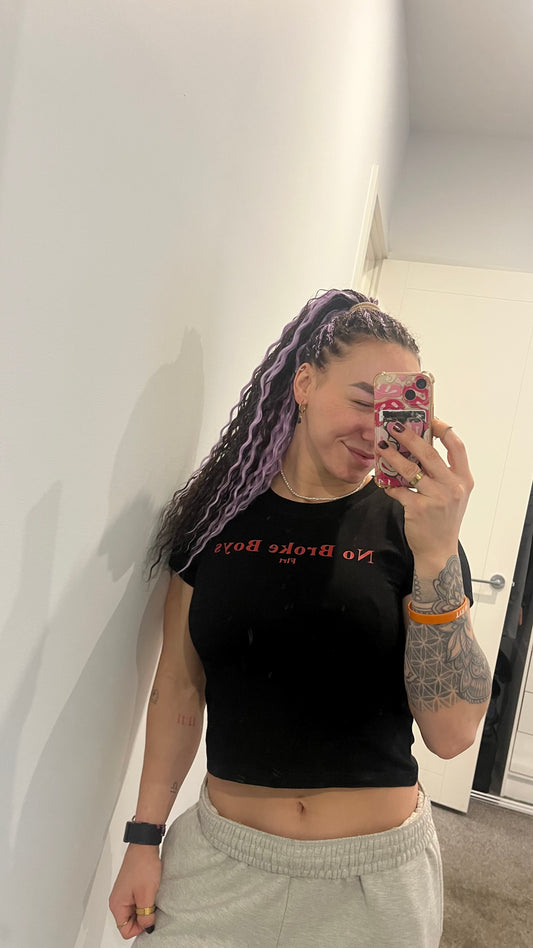 Women’s Baby Tee - “No Broke Boys”