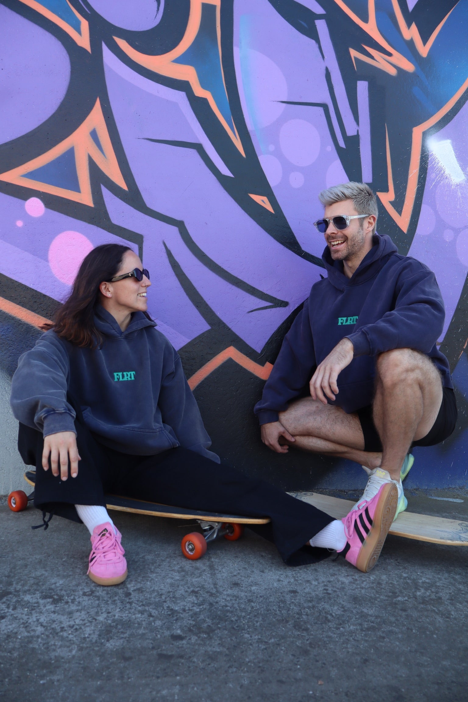 FLRT Oversized Hoodie - Acid Wash