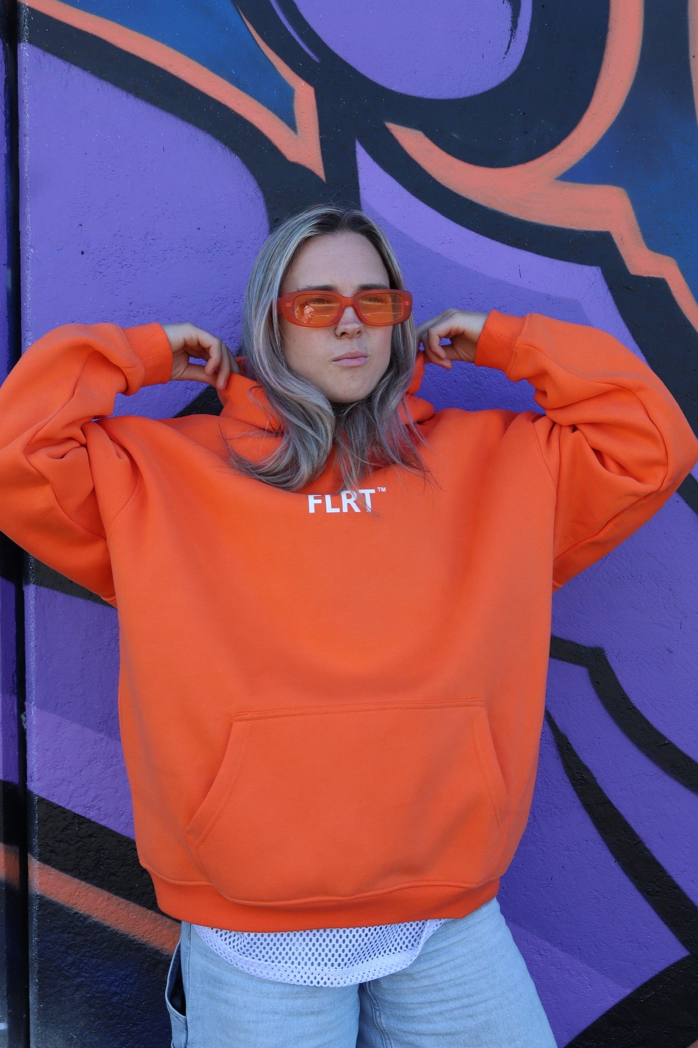FLRT Original Oversized Hoodie - Bright Orange