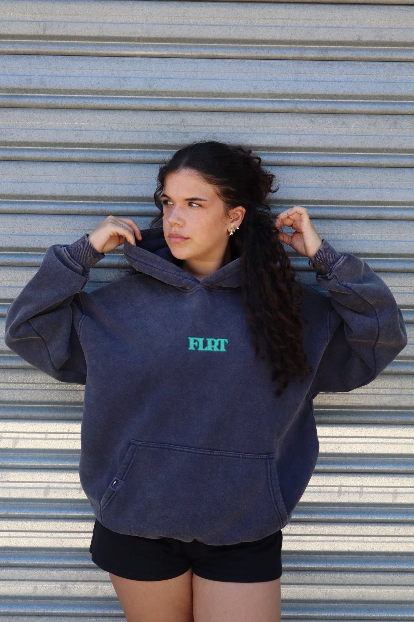 FLRT Oversized Hoodie - Acid Wash